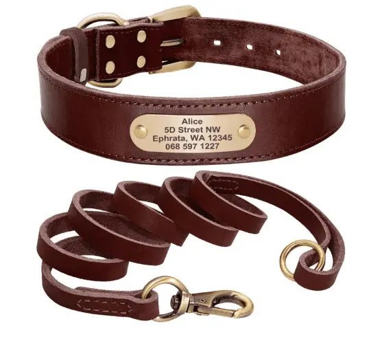 Customizable Leather Dog Collar - GemEmerald