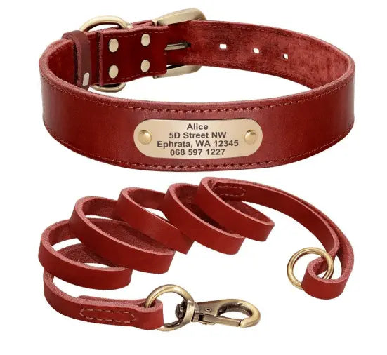 Customizable Leather Dog Collar - GemEmerald