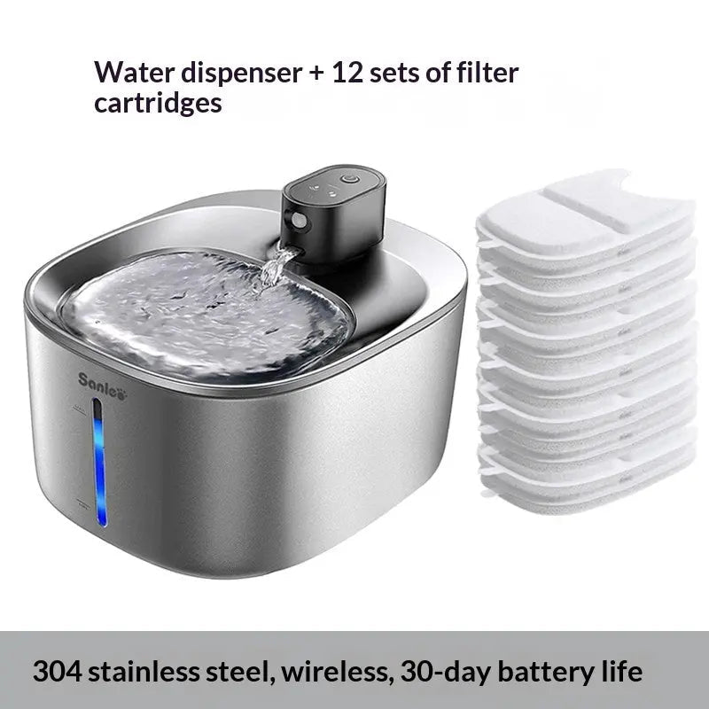 Electric water fountain with rechargeable battery - Paw Loverly