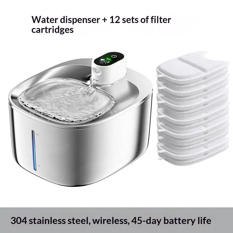 Electric water fountain with rechargeable battery - Paw Loverly